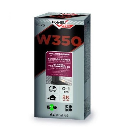 Polyfilla Pro W350 2K Sneldrogende Houtreparatiepasta Set